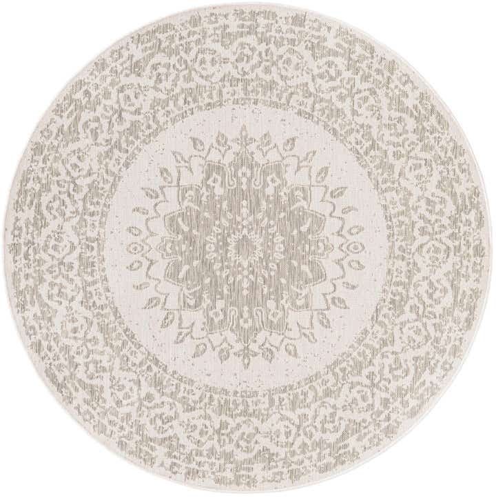 6' x 6' Easy-Clean Traditional Indoor / Outdoor Round Rug