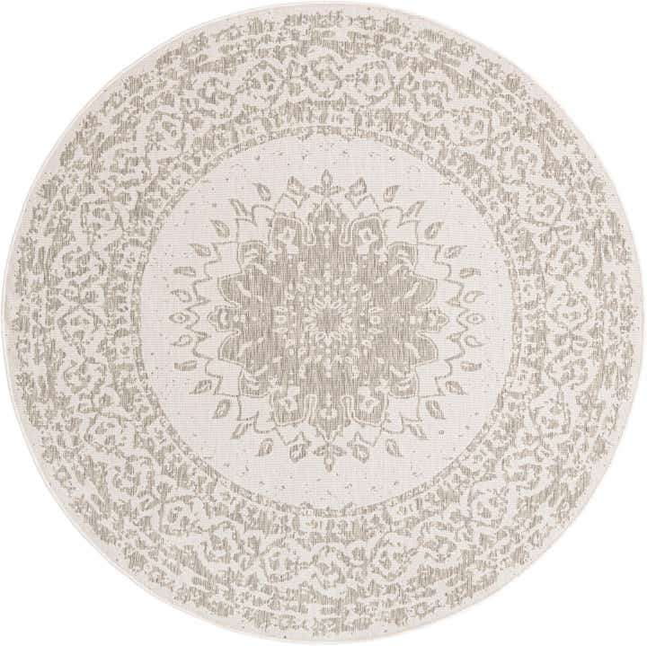 7' 10 x 7' 10 Easy-Clean Traditional Indoor / Outdoor Round Rug