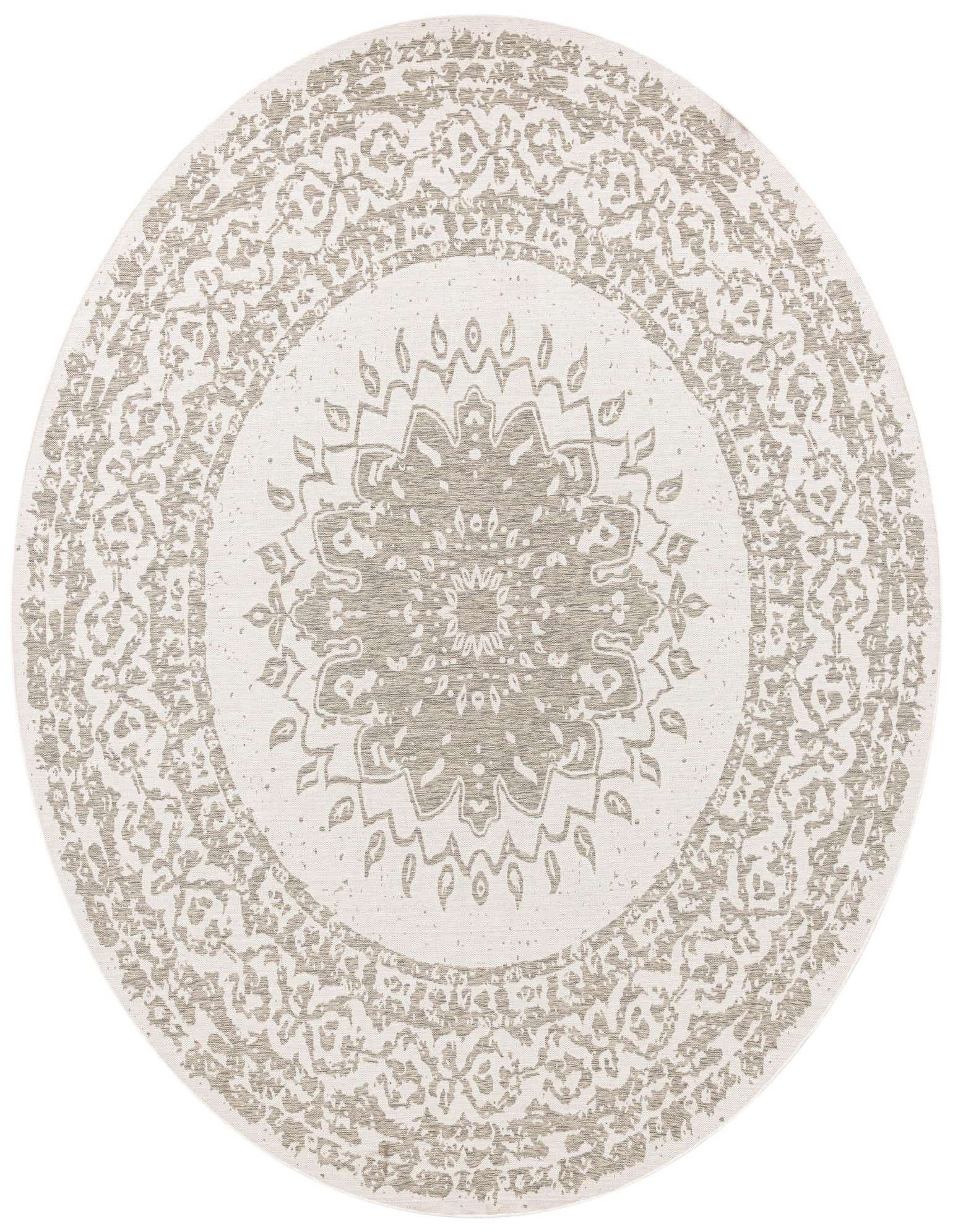 13' x 13' Easy-Clean Traditional Indoor / Outdoor Round Rug