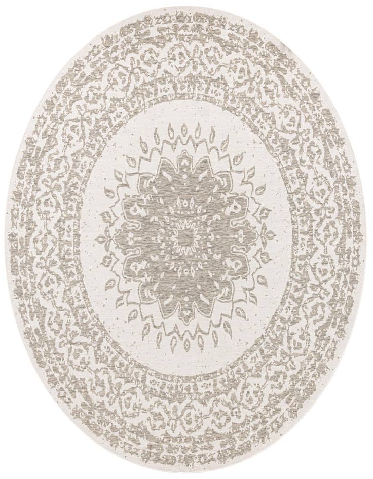 Detail image of 13' x 13' Easy-Clean Traditional Indoor / Outdoor Round Rug