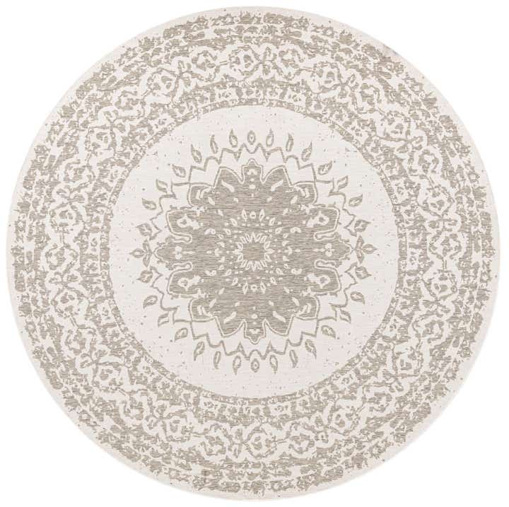 13' x 13' Easy-Clean Traditional Indoor / Outdoor Round Rug