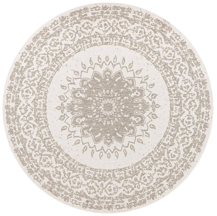 Detail image of 13' x 13' Easy-Clean Traditional Indoor / Outdoor Round Rug