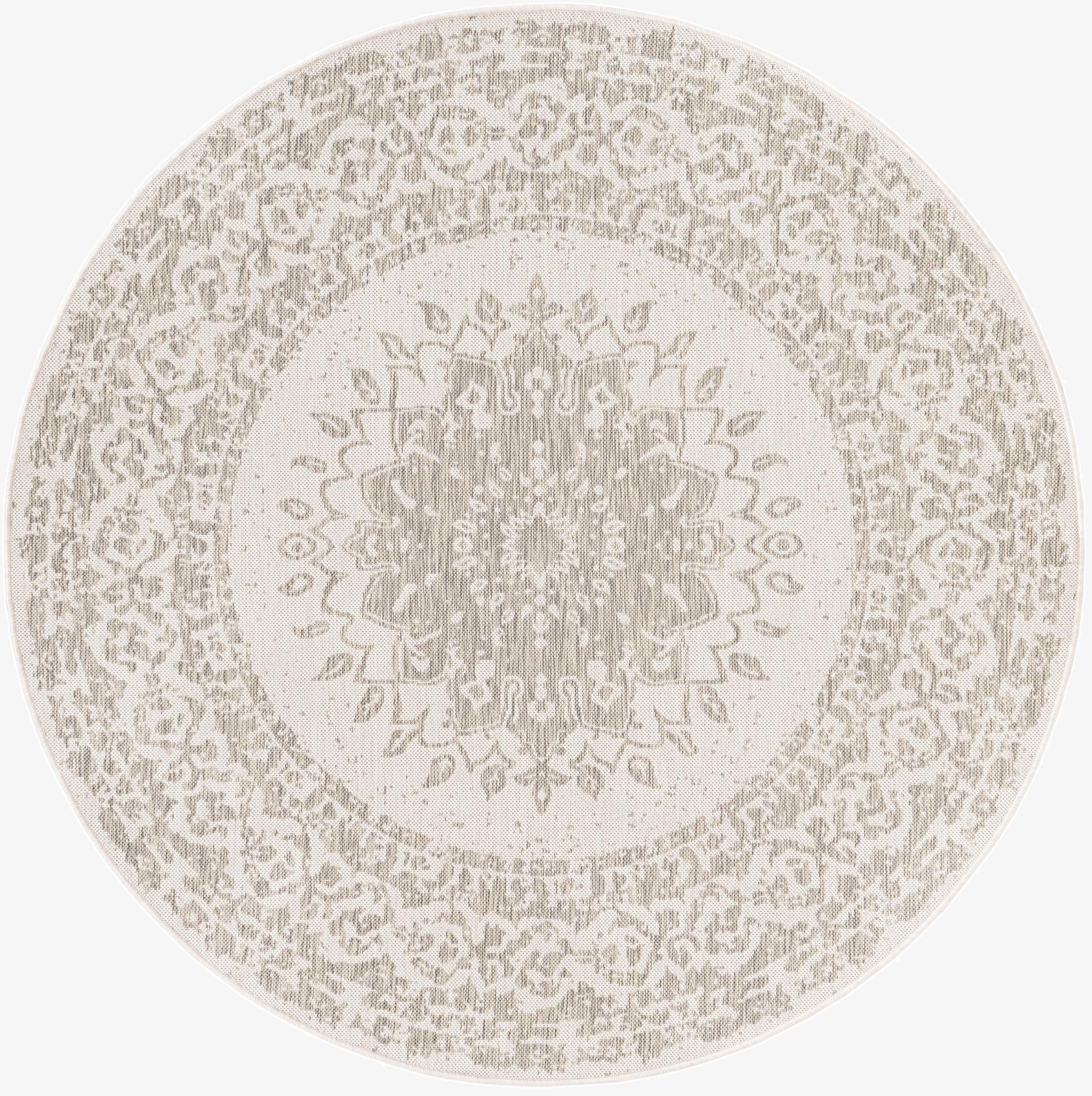 Primary image 6' x 6'  Washable Traditional Indoor / Outdoor Round Rug