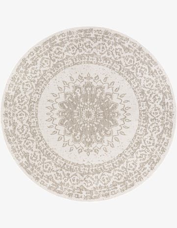 10' x 10' Easy-Clean Traditional Indoor / Outdoor Round Rug