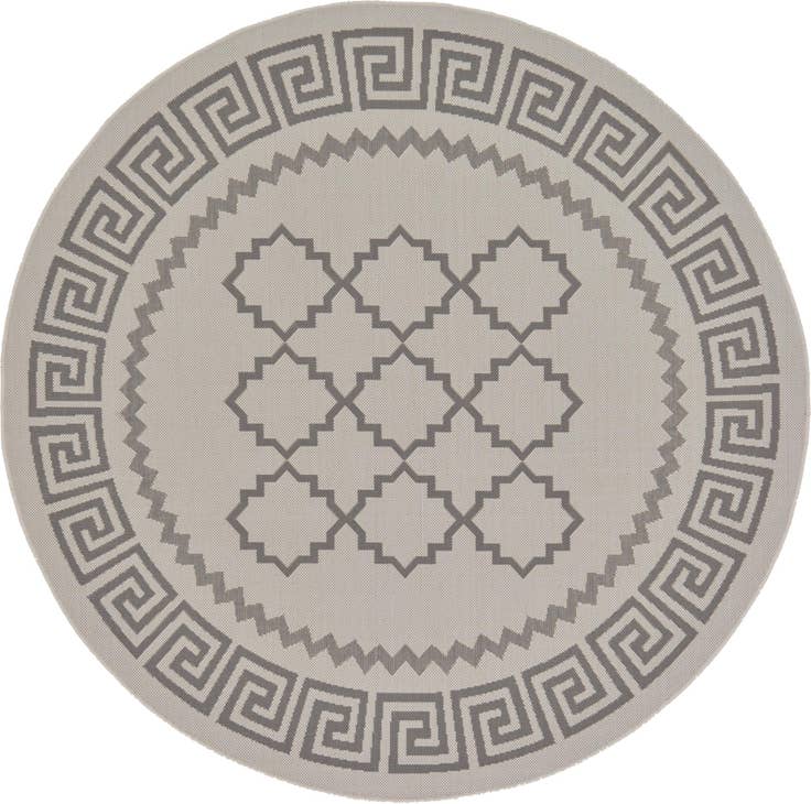 Detail image of 6' x 6' Easy-Clean Trellis Indoor / Outdoor Round Rug