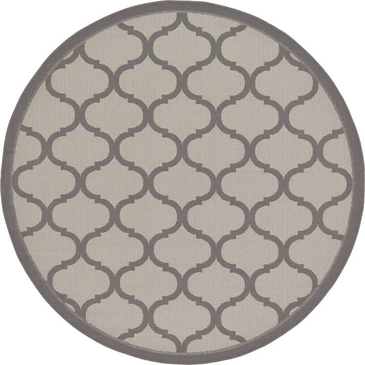 6' x 6' Easy-Clean Trellis Indoor / Outdoor Round Rug