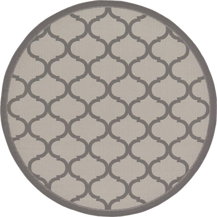 Detail image of 6' x 6' Easy-Clean Trellis Indoor / Outdoor Round Rug
