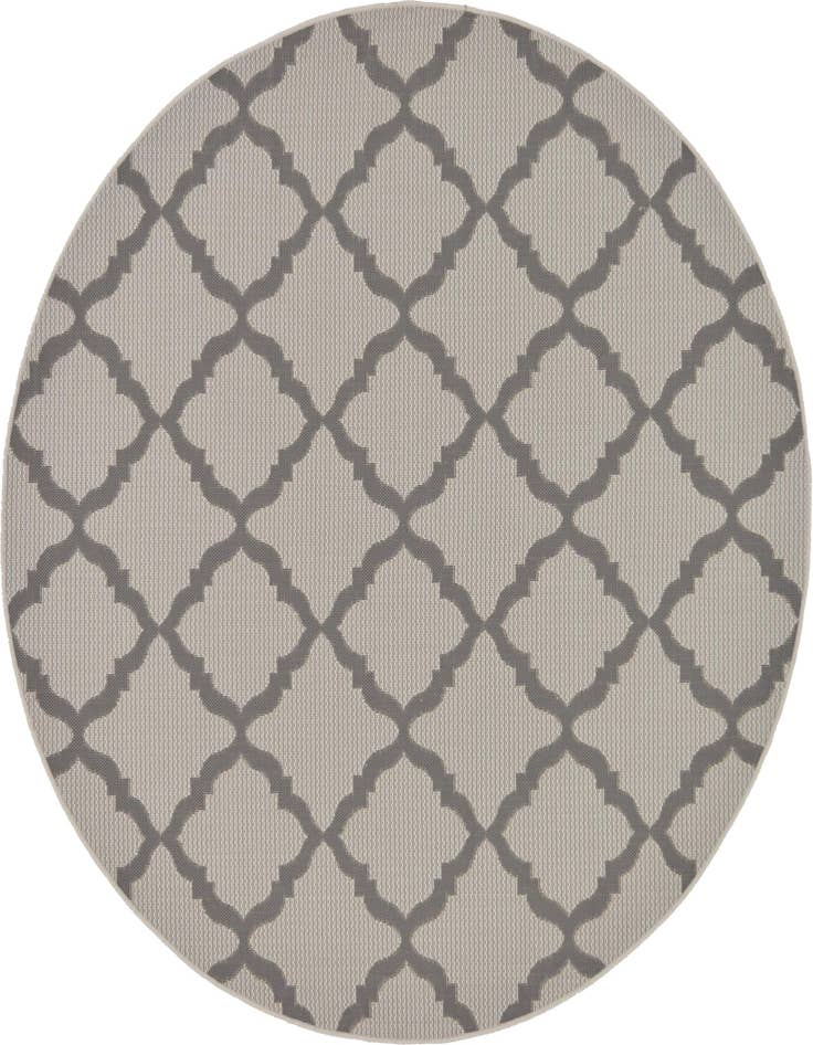 Detail image of 6' x 6' Easy-Clean Trellis Indoor / Outdoor Round Rug