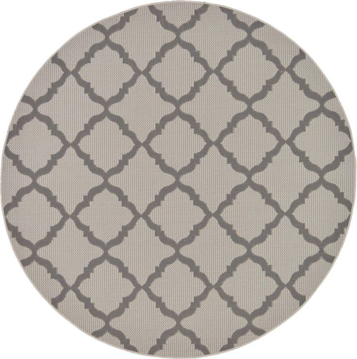 Detail image of 6' x 6' Easy-Clean Trellis Indoor / Outdoor Round Rug