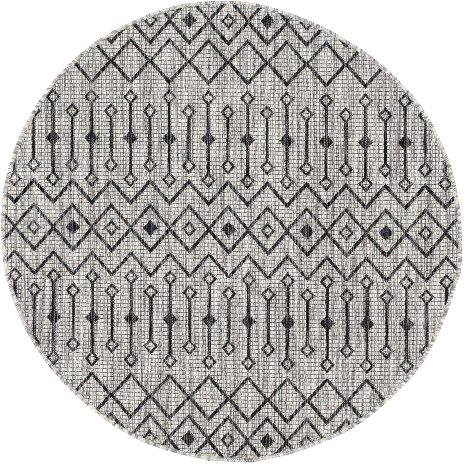 4' x 4' Easy-Clean Trellis Indoor / Outdoor Round Rug