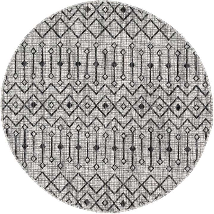 4' x 4' Easy-Clean Trellis Indoor / Outdoor Round Rug
