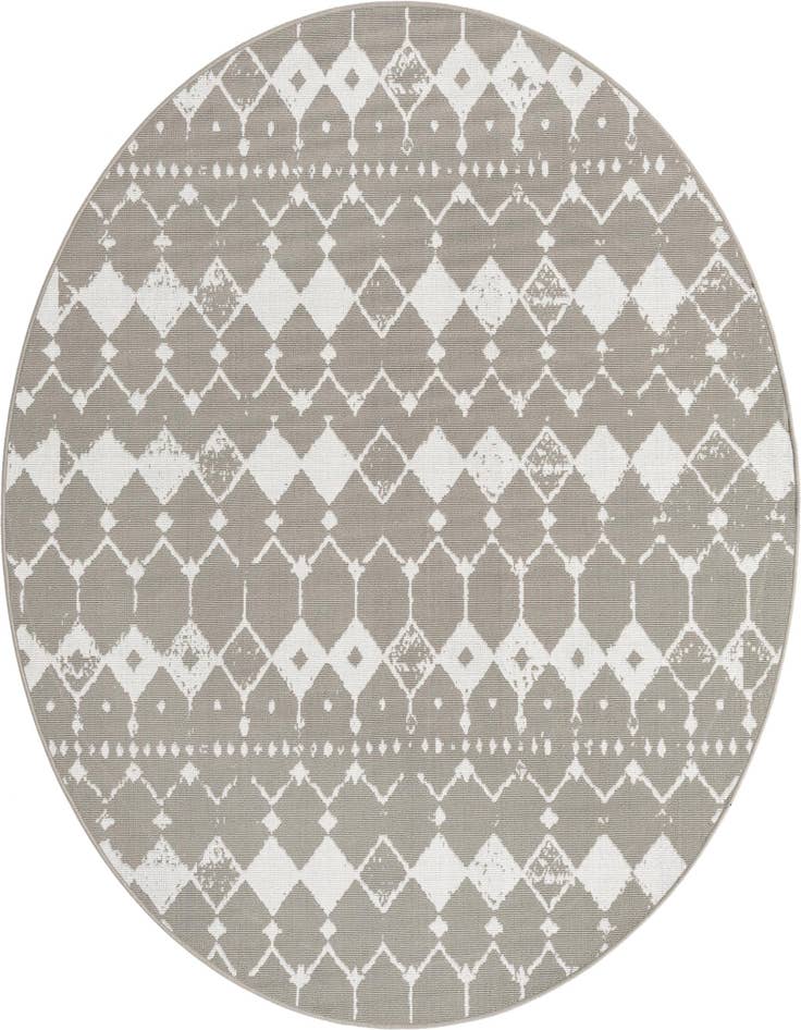 Detail image of 7' x 7' Easy-Clean Trellis Indoor / Outdoor Round Rug