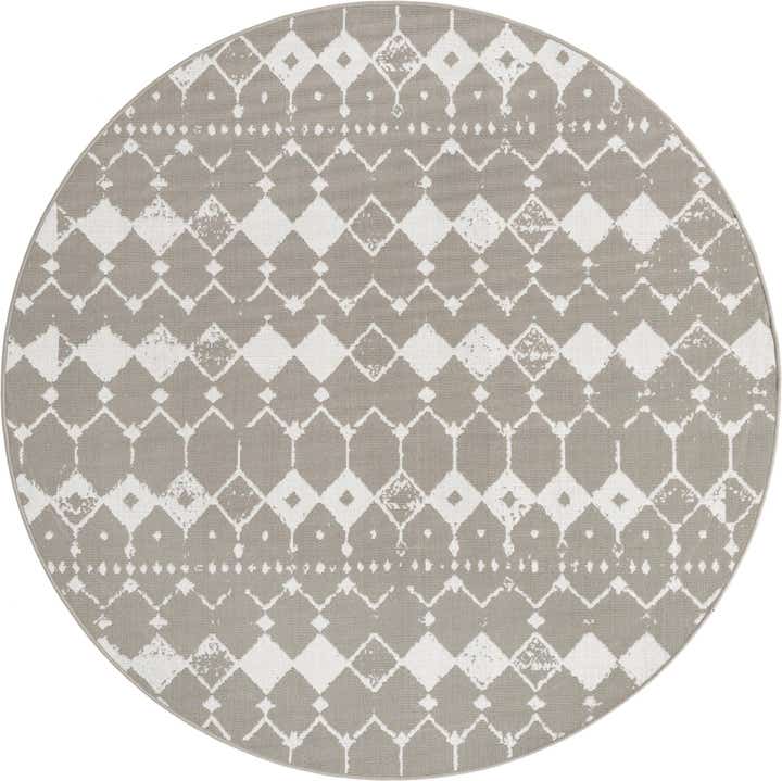 7' x 7' Easy-Clean Trellis Indoor / Outdoor Round Rug