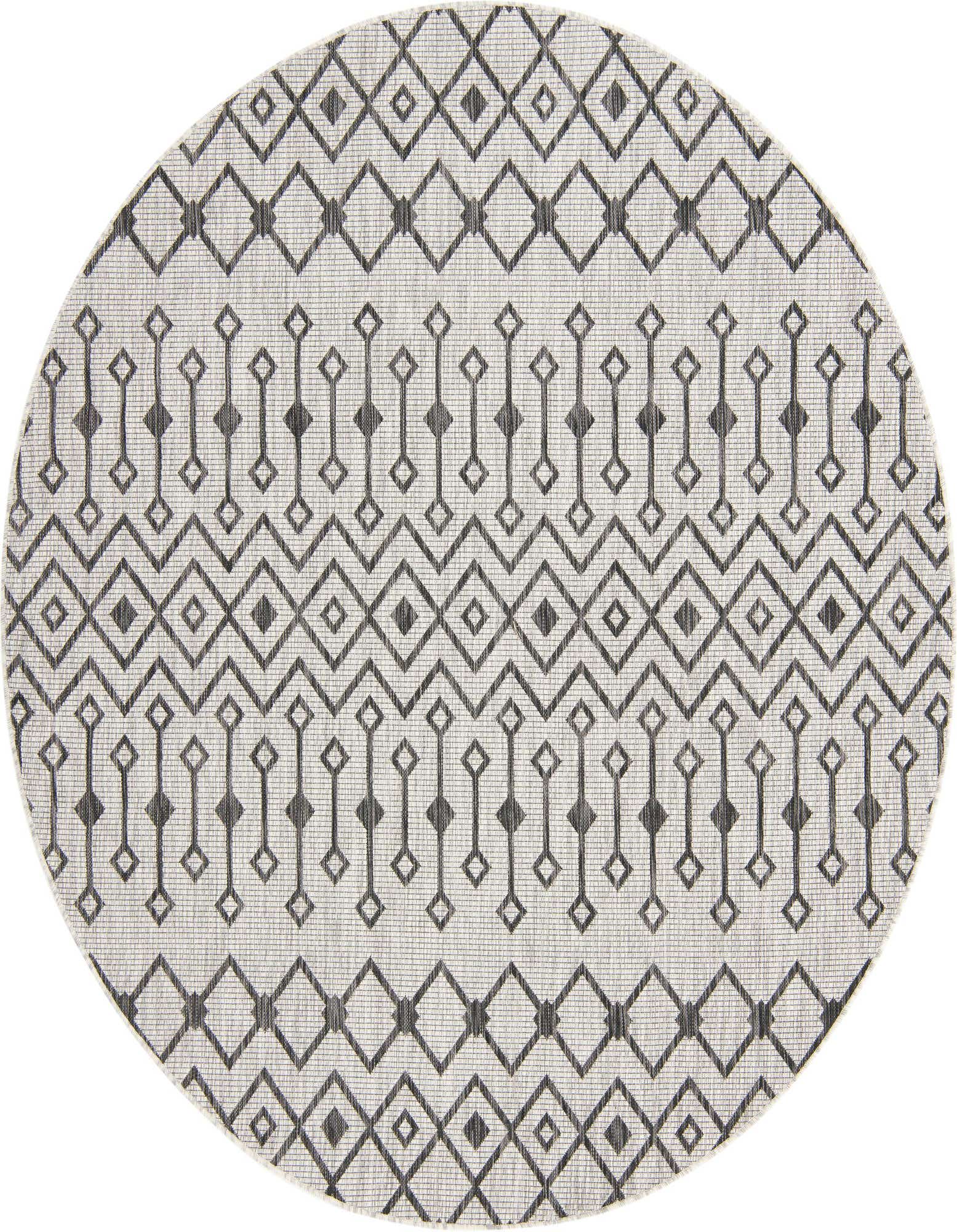 7' 10 x 7' 10 Easy-Clean Trellis Indoor / Outdoor Round Rug