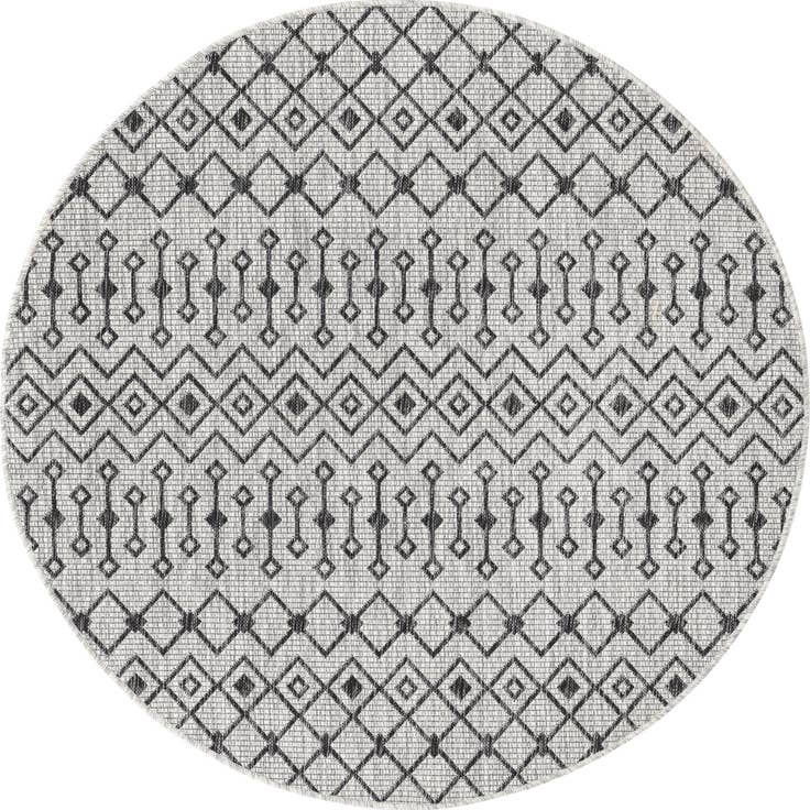 Detail image of 5' 3 x 5' 3 Easy-Clean Trellis Indoor / Outdoor Round Rug