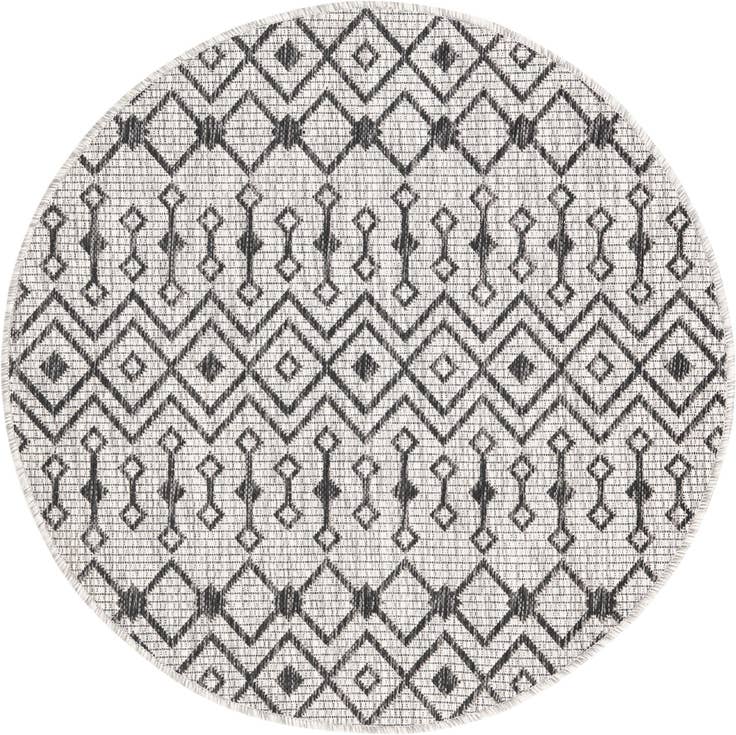 Detail image of 3' x 3' Easy-Clean Trellis Indoor / Outdoor Round Rug