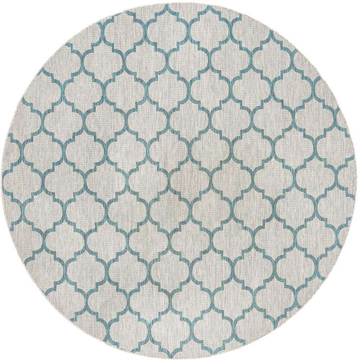 10' 8 x 10' 8 Easy-Clean Trellis Indoor / Outdoor Round Rug