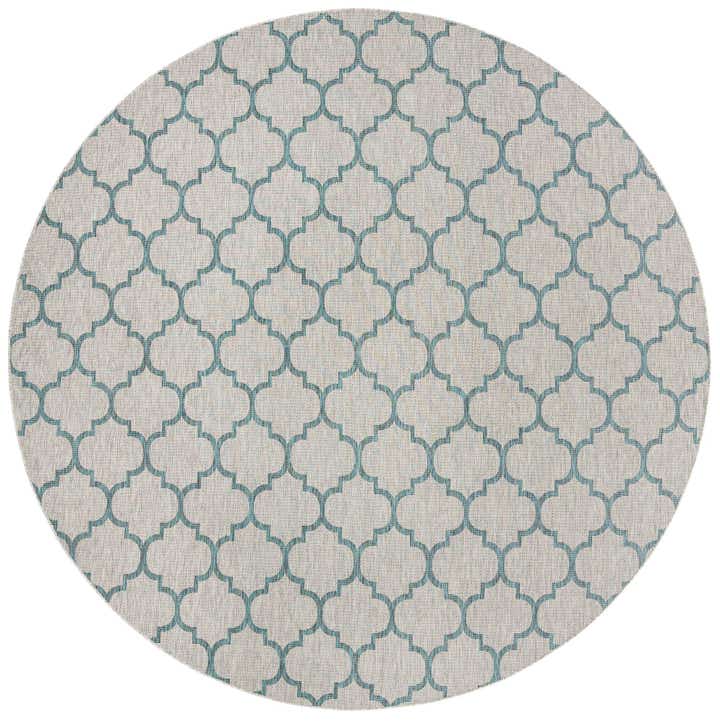 13' x 13' Easy-Clean Trellis Indoor / Outdoor Round Rug