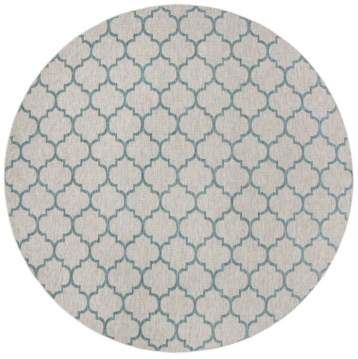 Detail image of 13' x 13' Easy-Clean Trellis Indoor / Outdoor Round Rug