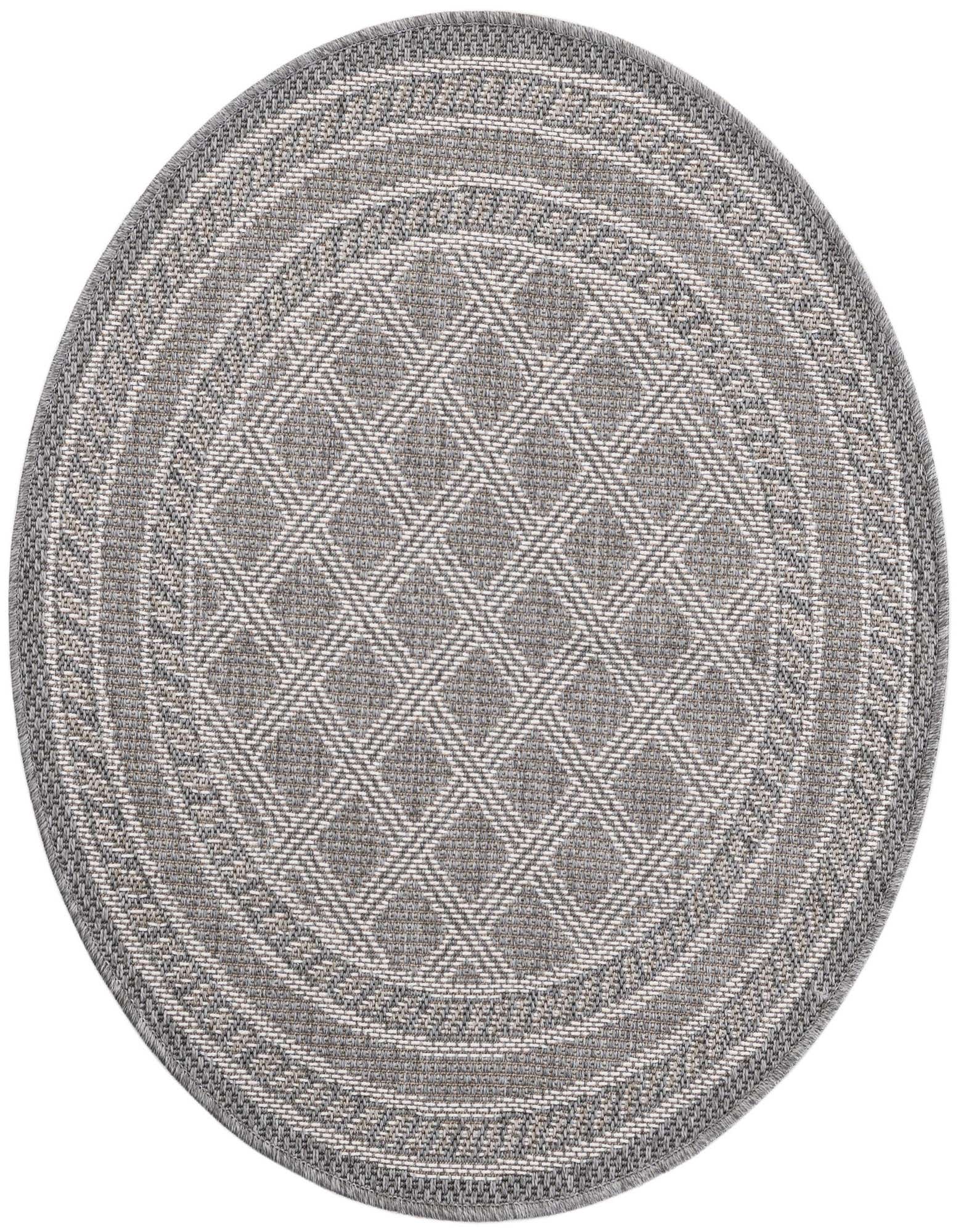 3' 3 x 3' 3 Easy-Clean Trellis Indoor / Outdoor Round Rug