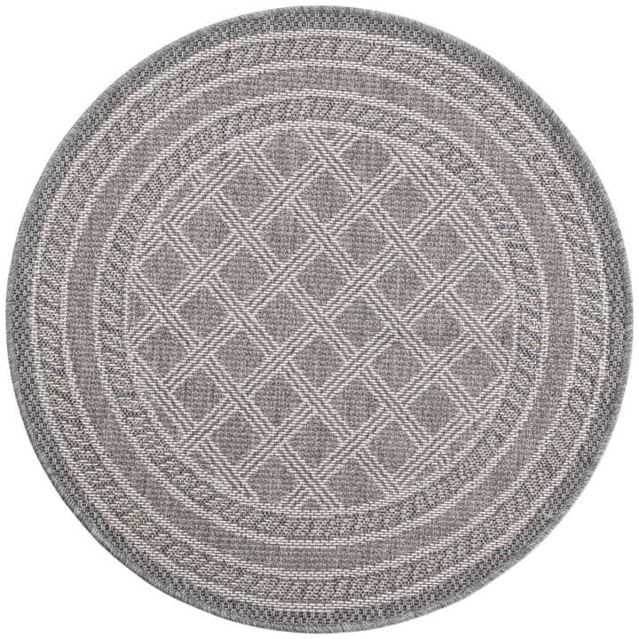 3' 3 x 3' 3 Easy-Clean Trellis Indoor / Outdoor Round Rug