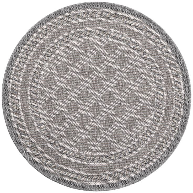 Detail image of 3' 3 x 3' 3 Easy-Clean Trellis Indoor / Outdoor Round Rug