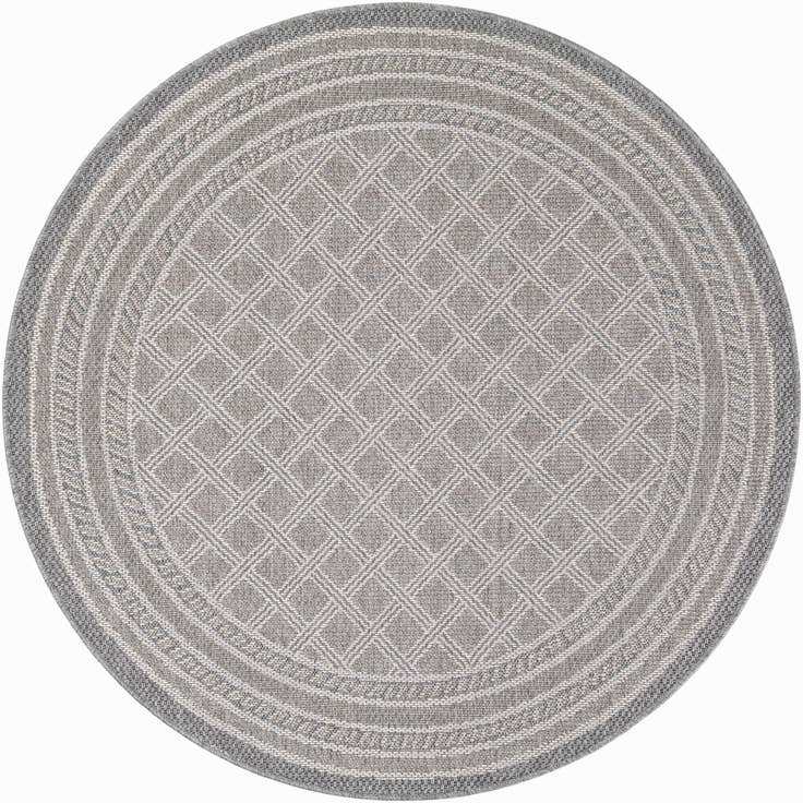 Detail image of 5' 1 x 5' 1 Easy-Clean Trellis Indoor / Outdoor Round Rug
