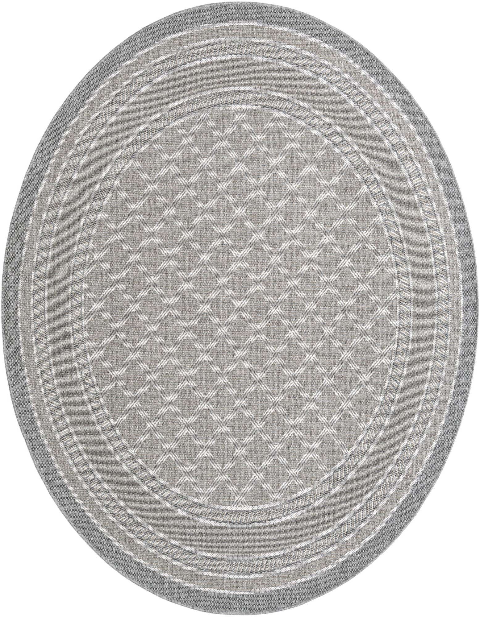 7' 10 x 7' 10 Easy-Clean Trellis Indoor / Outdoor Round Rug