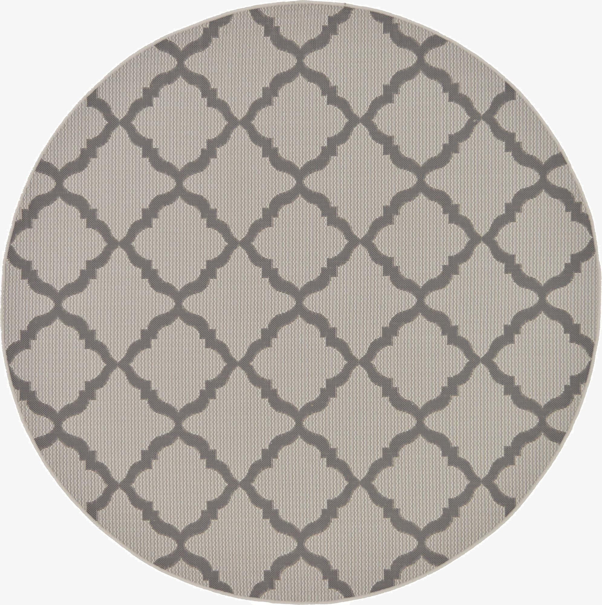 6' x 6'  Washable Trellis Indoor / Outdoor Round Rug