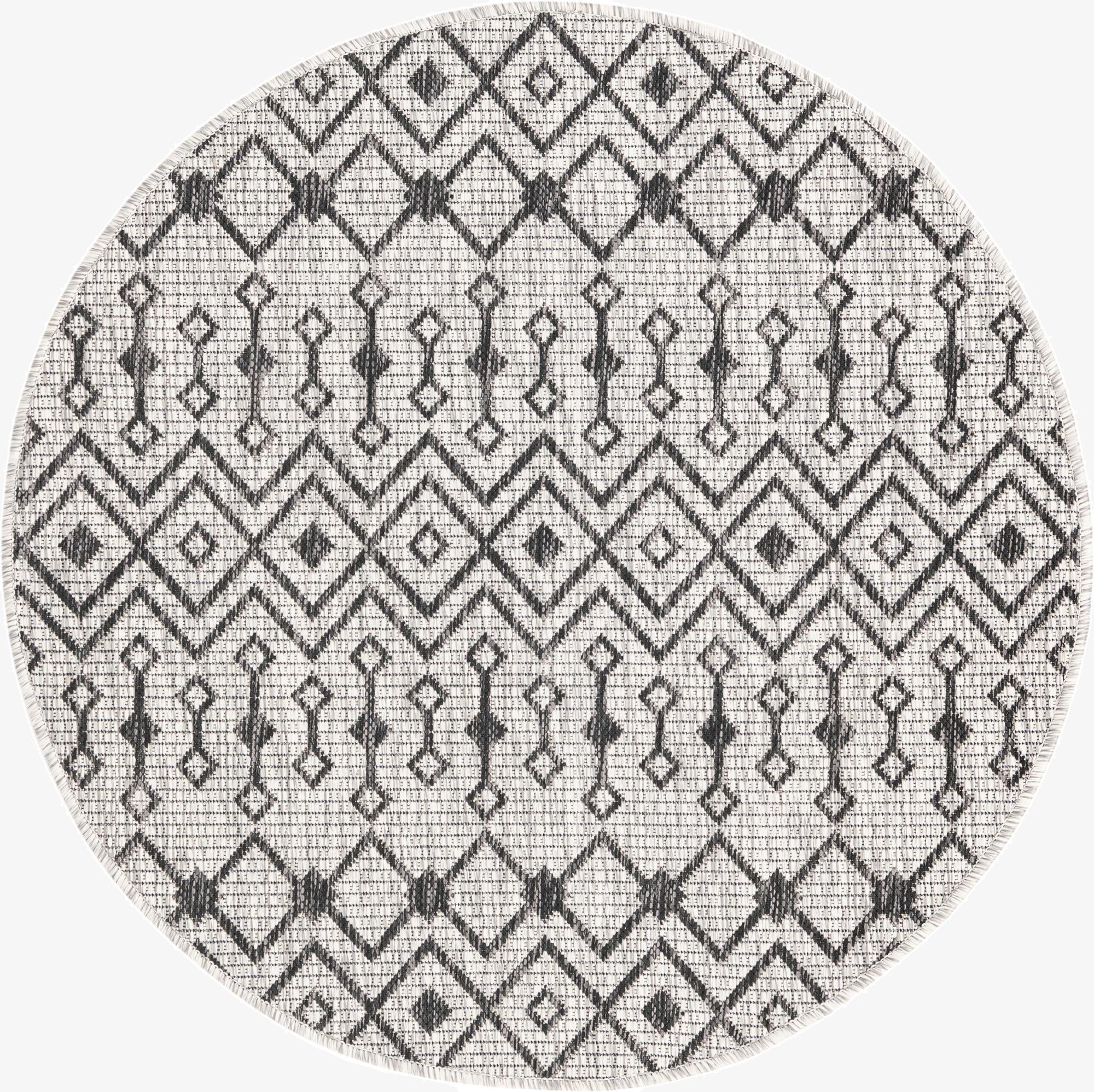 Primary image 3' x 3'  Washable Trellis Indoor / Outdoor Round Rug