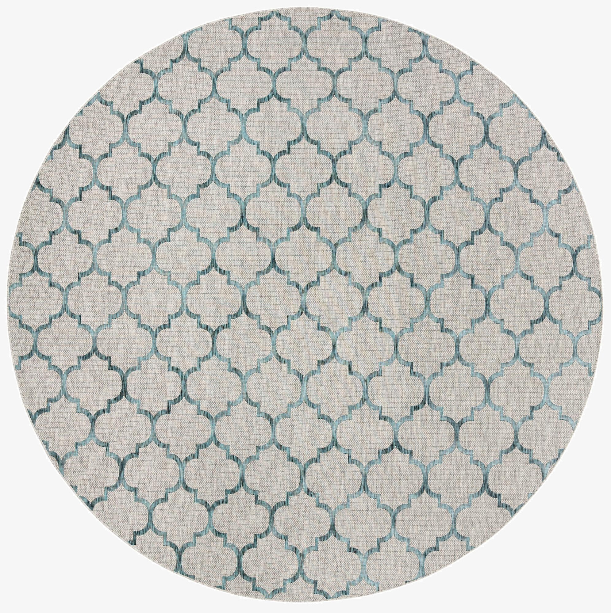 13' x 13'  Washable Trellis Indoor / Outdoor Round Rug