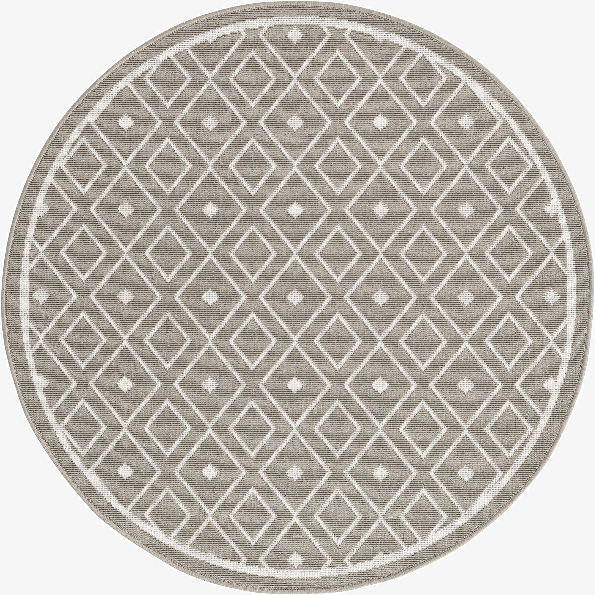 4' x 4'  Washable Trellis Indoor / Outdoor Round Rug