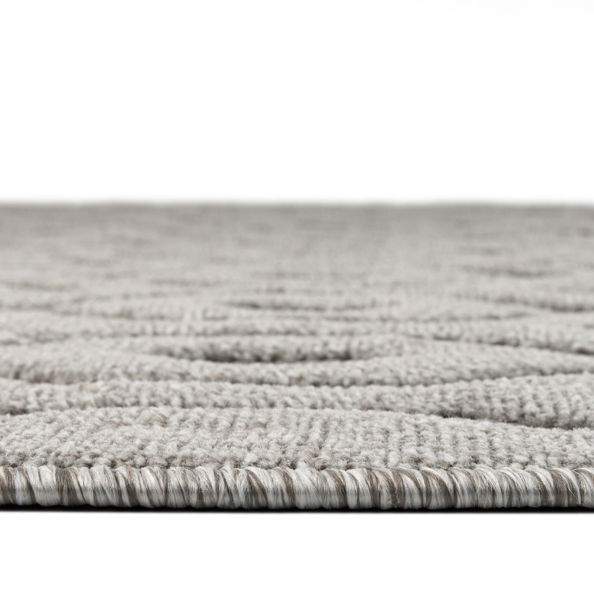 7' x 7' Easy-Clean Trellis Textured Indoor / Outdoor Round Rug