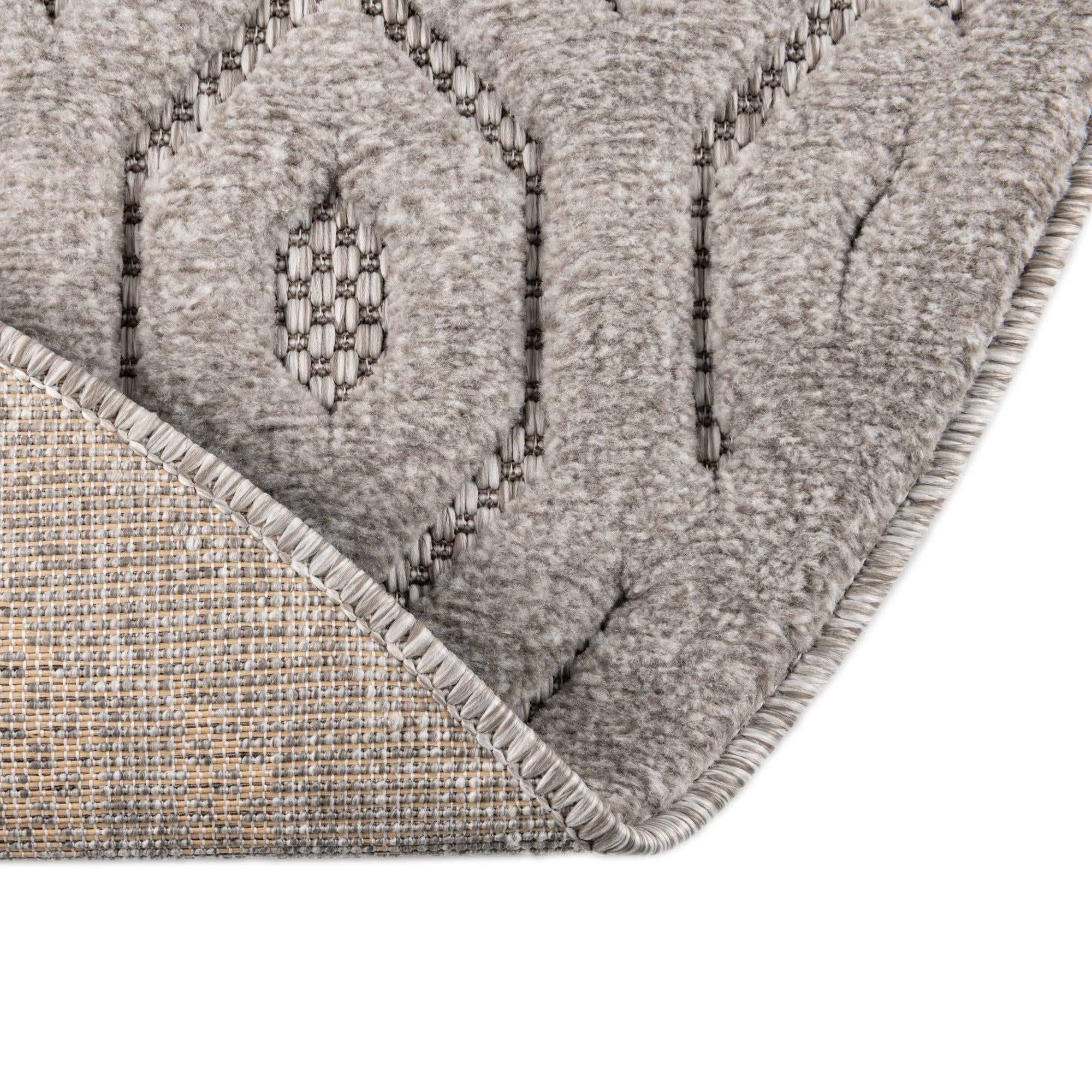 7' x 7' Easy-Clean Trellis Textured Indoor / Outdoor Round Rug