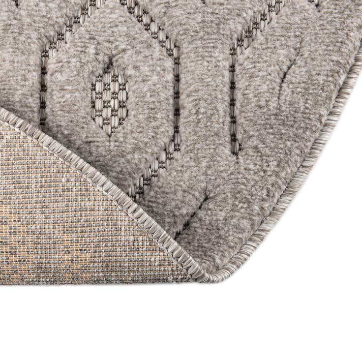 Detail image of 3' x 3' Easy-Clean Trellis Textured Indoor / Outdoor Round Rug