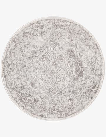 Gray Oxford Round Rug