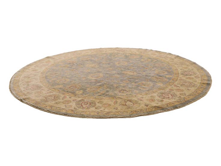 Detail image of 8' 1 x 8' 2 Hand Knotted Pershawar Ziegler Round Rug