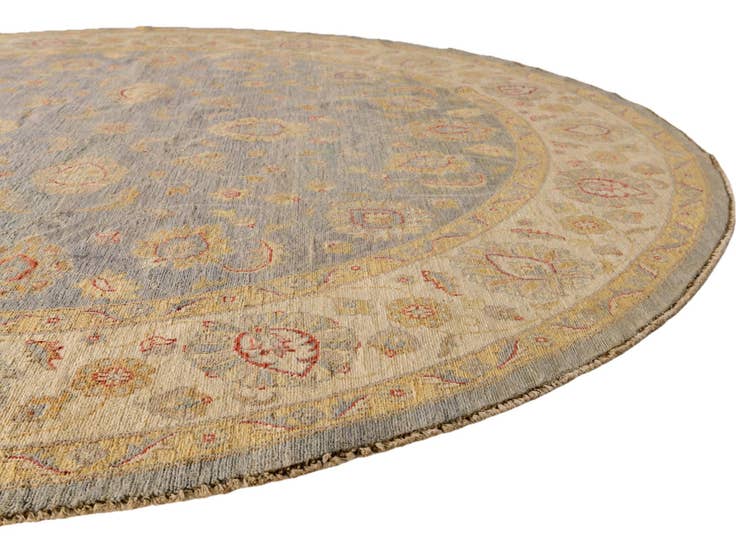 Detail image of 8' 1 x 8' 2 Hand Knotted Pershawar Ziegler Round Rug