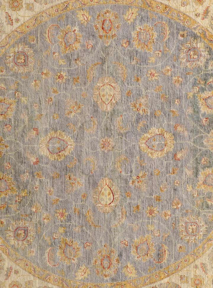 8' 1 x 8' 2 Hand Knotted Pershawar Ziegler Round Rug