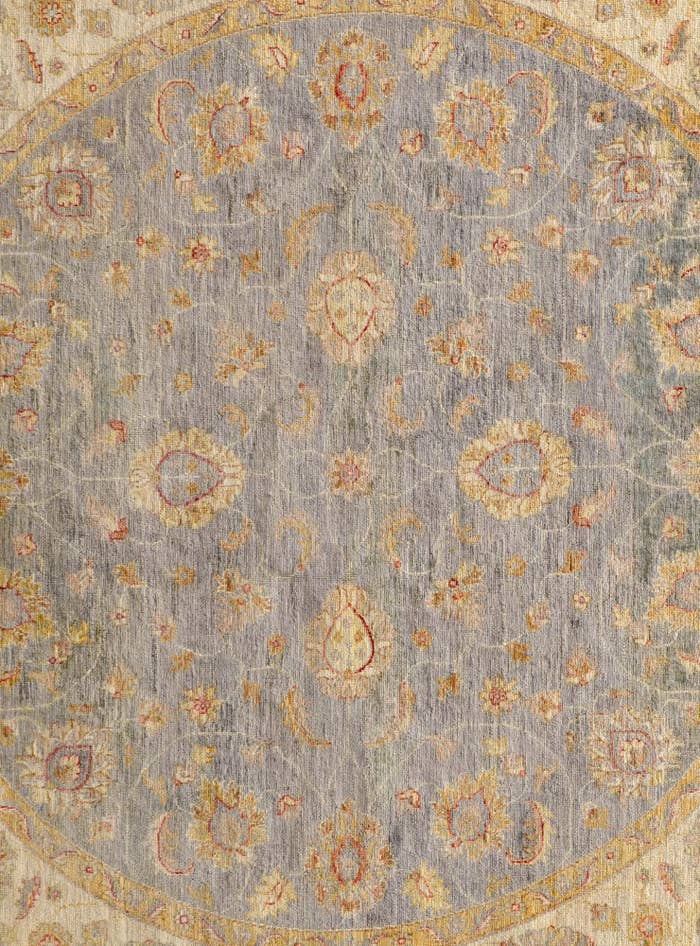 Detail image of 8' 1 x 8' 2 Hand Knotted Pershawar Ziegler Round Rug