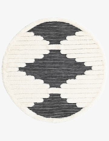 Gray Prismatic Round Rug