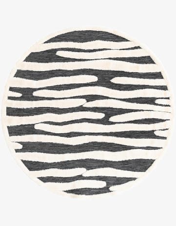 Gray Prismatic Round Rug