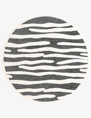 Gray Prismatic Round Rug