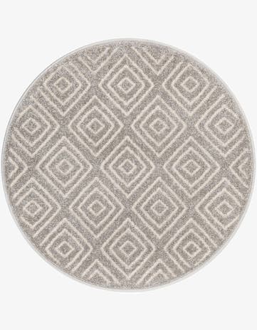 Gray Easy-Clean Sabrina Soto Indoor / Outdoor Round Rug
