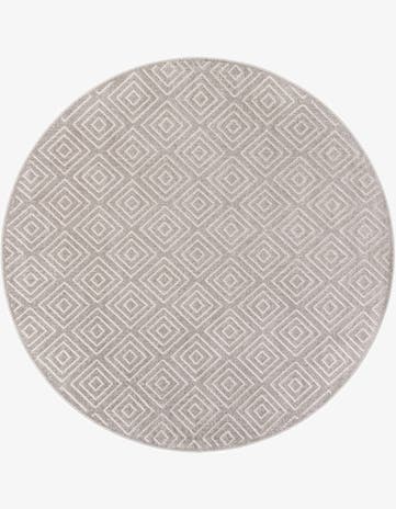 Gray Easy-Clean Sabrina Soto Indoor / Outdoor Round Rug
