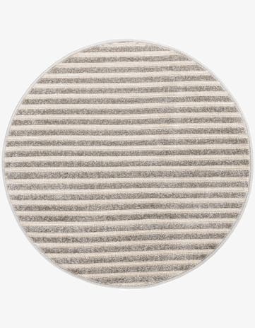 Gray Easy-Clean Sabrina Soto Indoor / Outdoor Round Rug