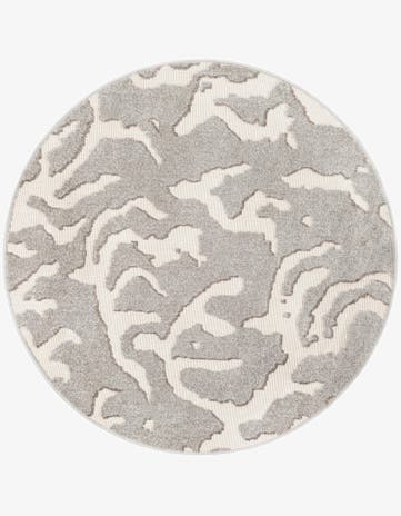 Gray Easy-Clean Sabrina Soto Indoor / Outdoor Round Rug