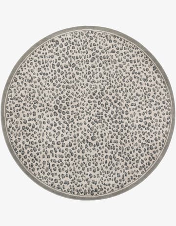 Gray Safari Round Rug