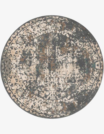 Gray Sahara Round Rug