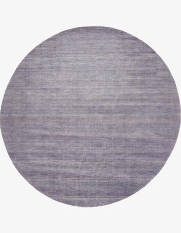 Gray Hand Knotted Solid Gabbeh Wool Round Rug